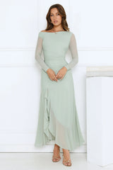 Darling At Dusk Long Sleeve Maxi Dress Sage