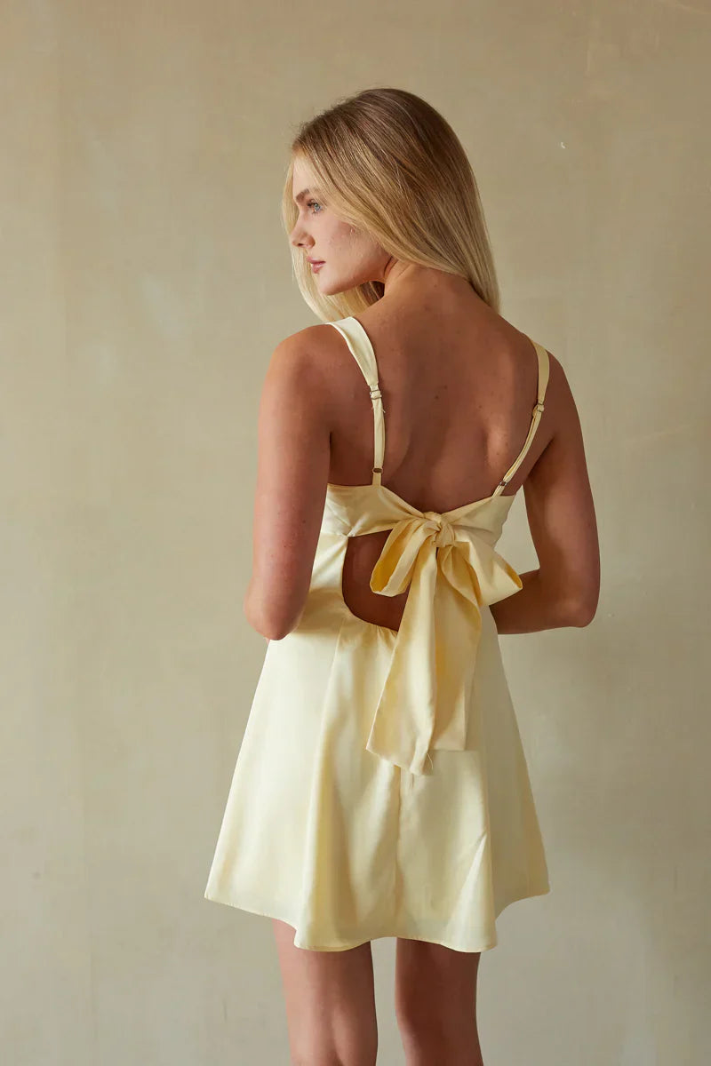 Lizzy Front Twist Tie Back Mini Dress