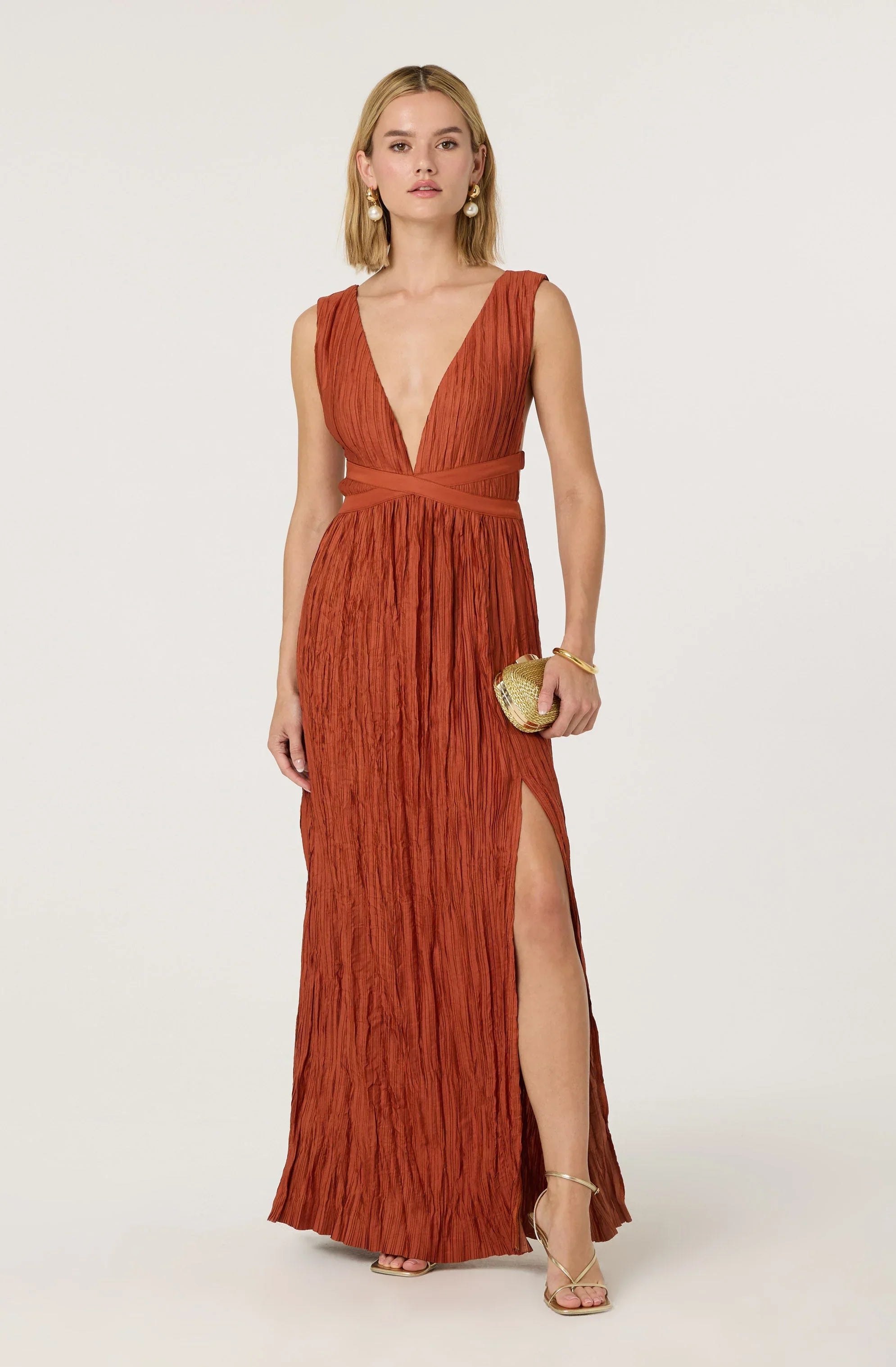 Tesni Pleated Maxi Dress