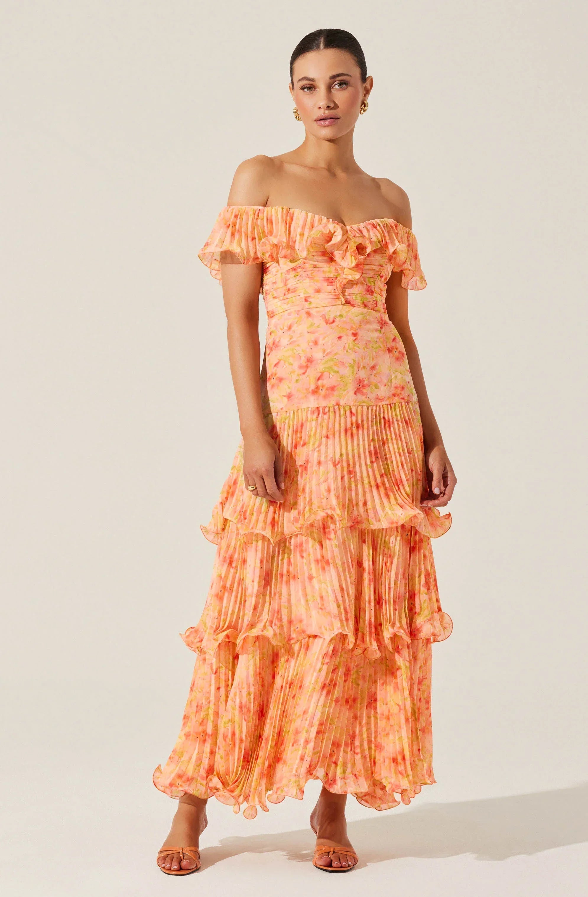 Wilder Pleated Tiered Maxi Dress