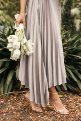 Kleo One Shoulder Maxi Dress - Silver