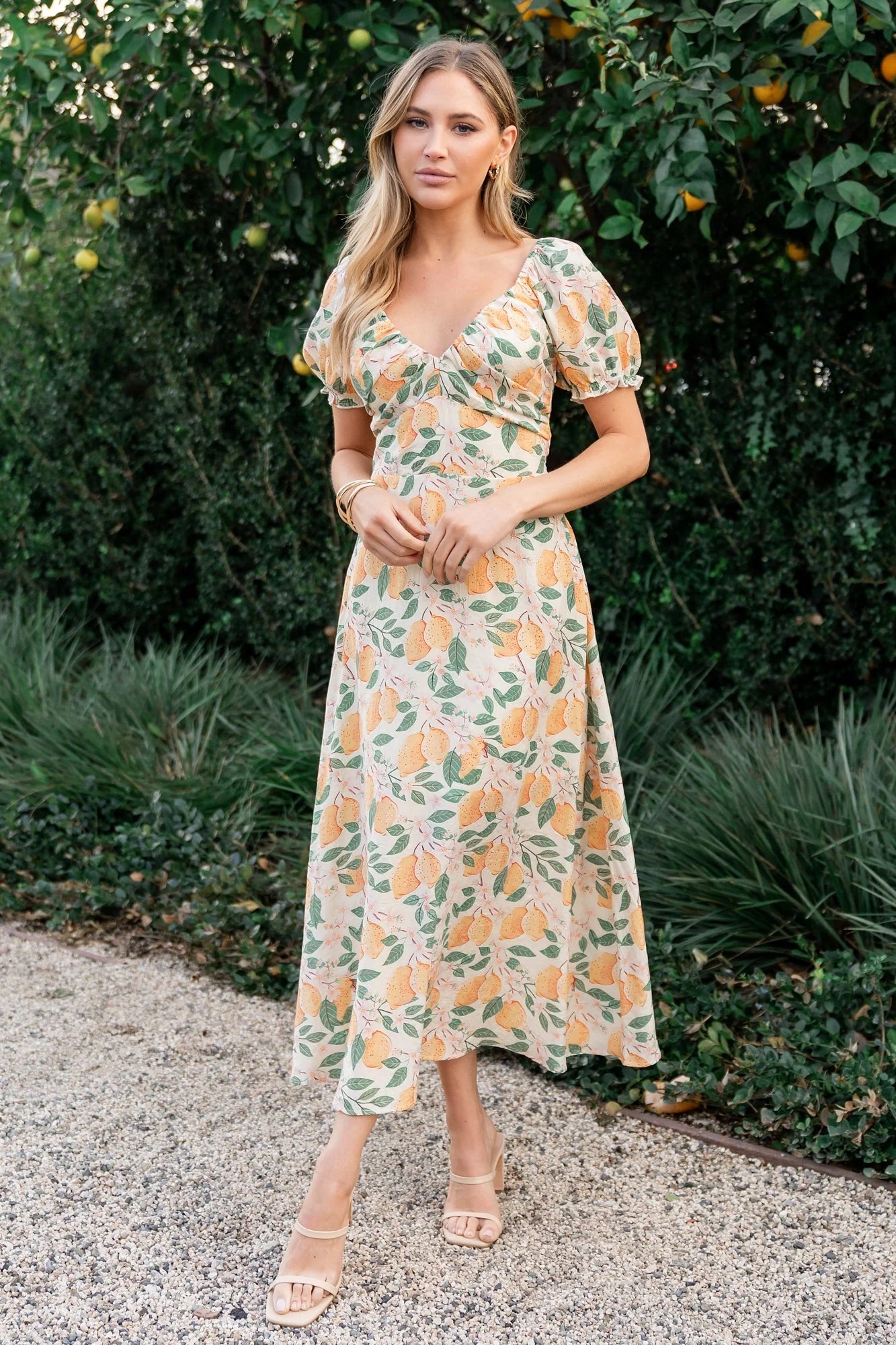 Amalfi Midi Dress | Lemon Print